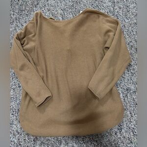 Michael Kors Tan Knit Sweater with Gold Zipper